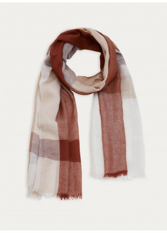 Foulard Yerse lana bloques Beige, Camel y Crudo