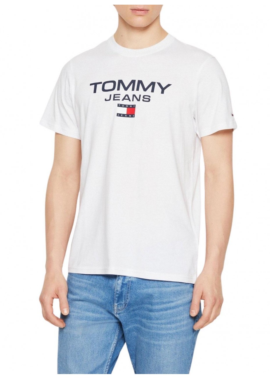Camiseta Tommy Jeans Classic blanca  logo azul marino
