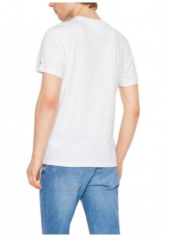 Camiseta Tommy Jeans Classic blanca  logo azul marino