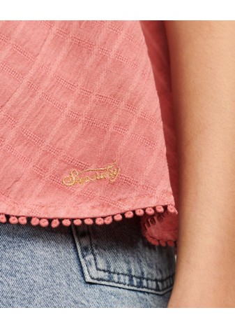 Top Superdry Escote Halter rosa
