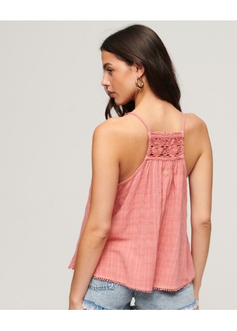 Top Superdry Escote Halter rosa