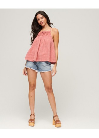 Top Superdry Escote Halter rosa