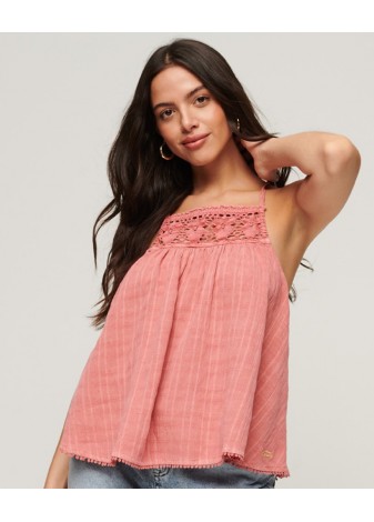 Top Superdry Escote Halter rosa
