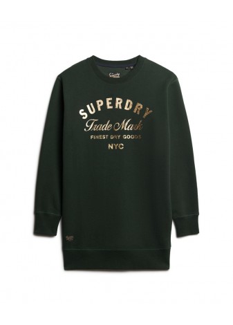 Vestido Superdry Verde Logo Dorado Luxe