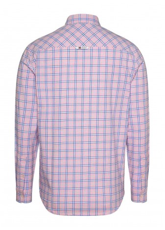 Camisa Tommy Jeans Oxford Cuadros Rosa