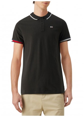 Polo Tommy Jeans Slim Negro