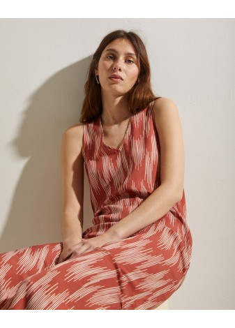 Vestido Yerse Midi Estampado Teja