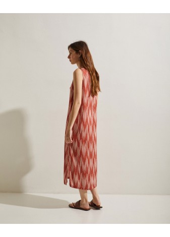 Vestido Yerse Midi Estampado Teja