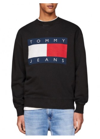 Sudadera Tommy Jeans Big Flag Negro