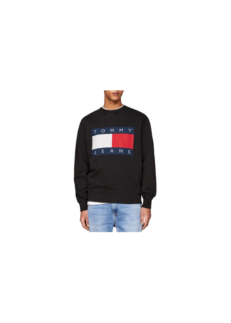 Sudadera Tommy Jeans Big Flag Negro