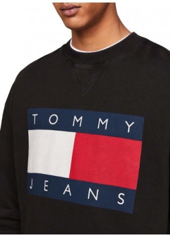 Sudadera Tommy Jeans Big Flag Negro