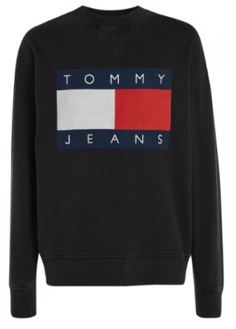 Sudadera Tommy Jeans Big Flag Negro