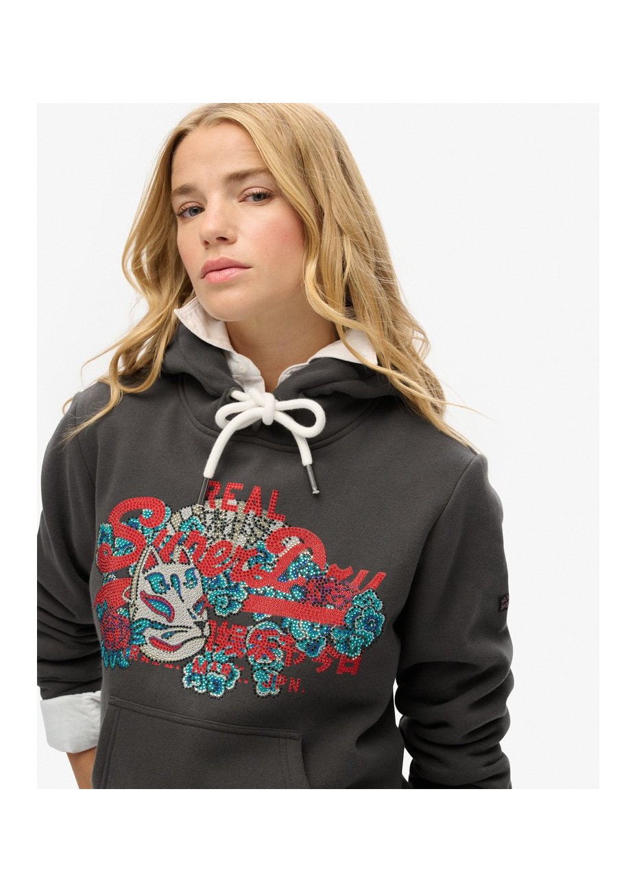 Sudadera Superdry Tokyo Con Capucha Negro