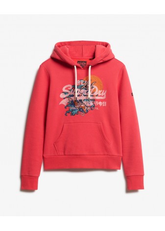 Sudadera Superdry Tokyo Con Capucha Rojo