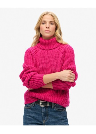 Jersey Superdry Cuello Alto Fucsia