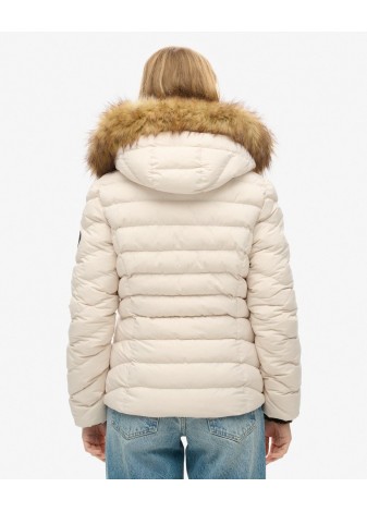 Chubasquero Superdry Fuji Acolchada Con Capucha Beige