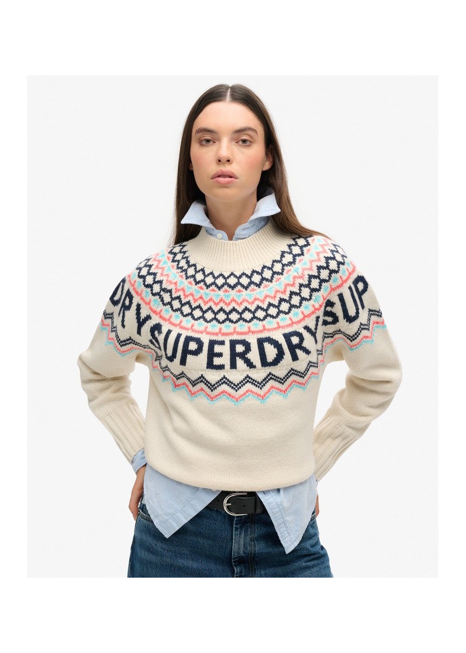 Jersey Superdry  Fairisle Grecas Crudo