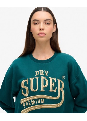 Vestido Superdry Verde Logo Dorado