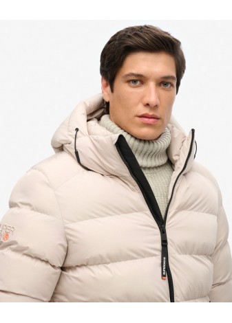 Chaqueta Superdry Acolchada Con Capucha Gris