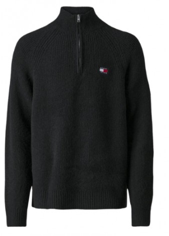 Jersey Tommy Jeans ZIP C/Cremallera Negro