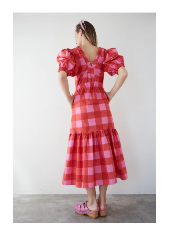 Vestido Dr. Bloom Joy Cuadros Rojo