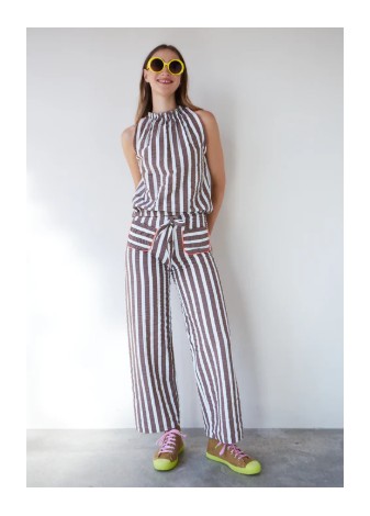 Pantalón Dr. Bloom Lazo Rayas Marrón