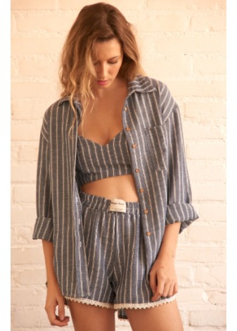 Camisa Maggie Sweet Bonie Rayas Azul
