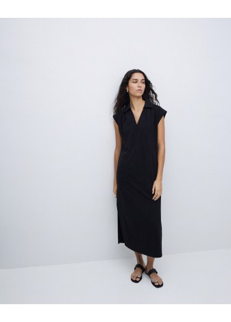Vestido Yerse Camisero Flamé Negro