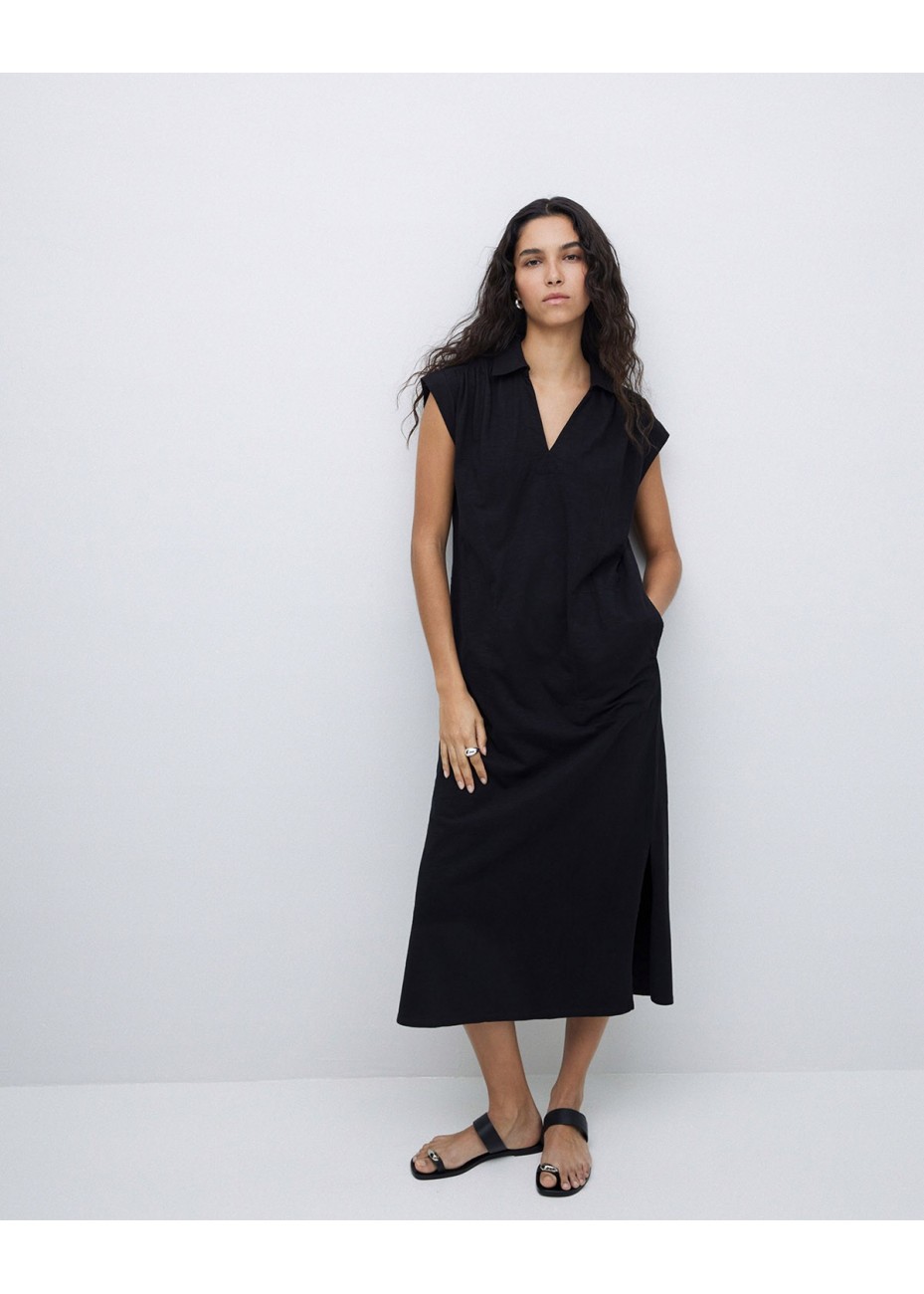Vestido Yerse Camisero Flamé Negro
