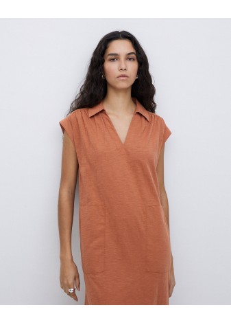 Vestido Yerse Camisero Flamé Terracota