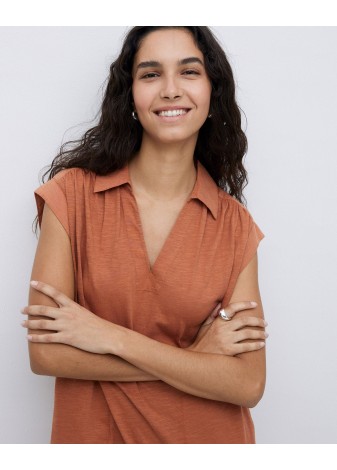 Vestido Yerse Camisero Flamé Terracota