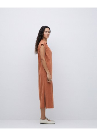 Vestido Yerse Camisero Flamé Terracota
