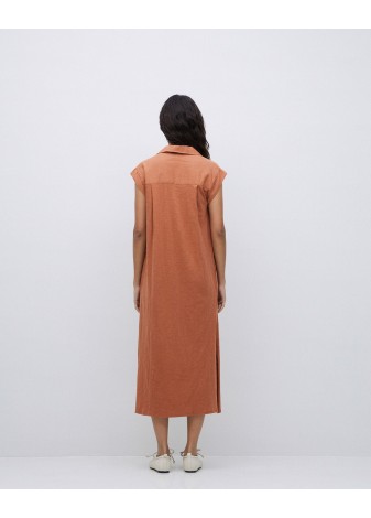 Vestido Yerse Camisero Flamé Terracota