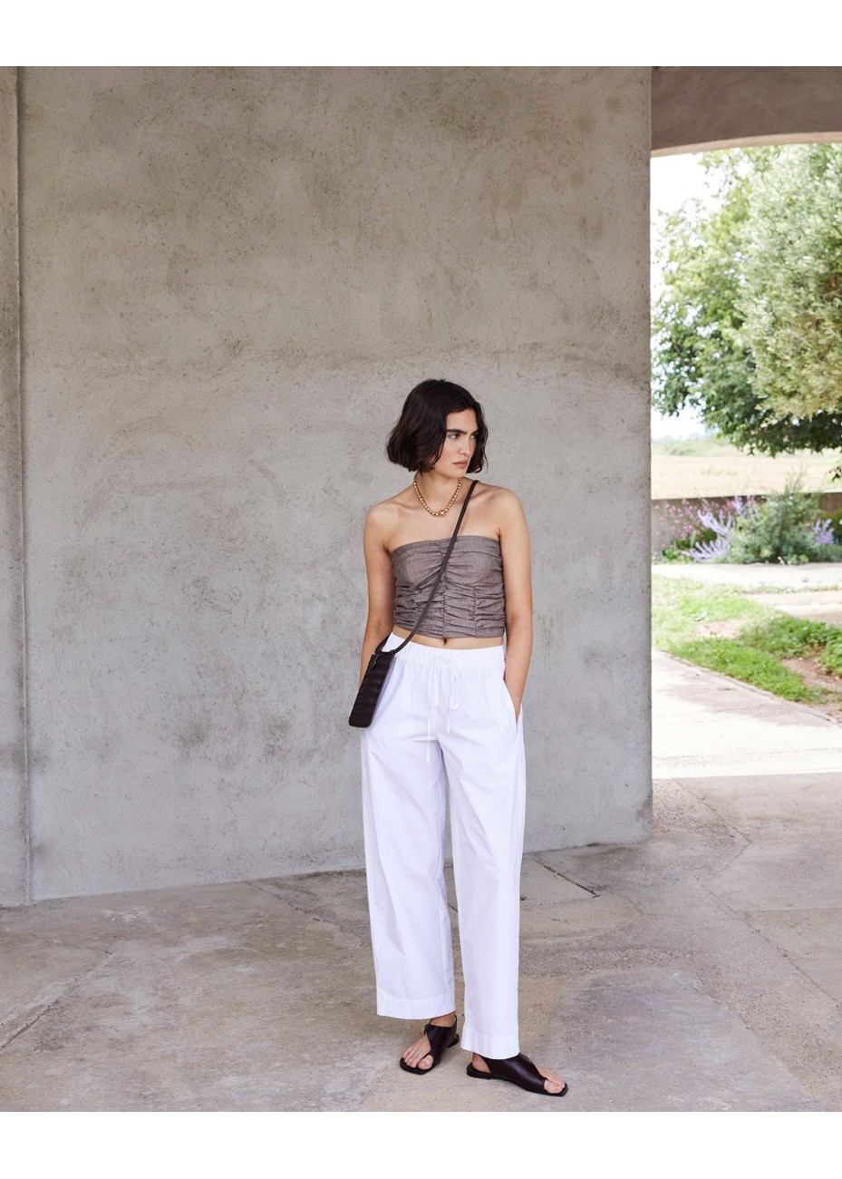 Pantalón Yerse Balloon Fit Azul Blanco