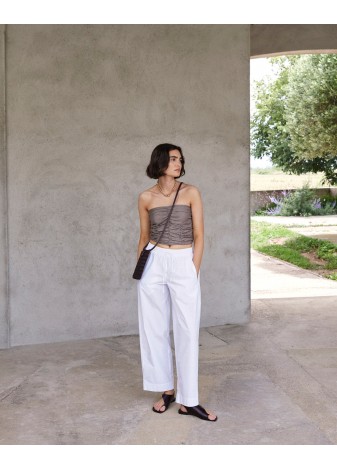 Pantalón Yerse Balloon Fit Azul Blanco