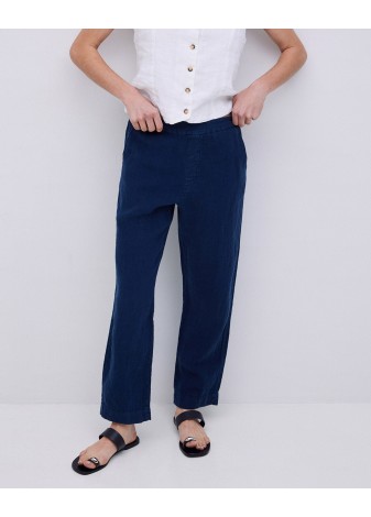 Pantalón Yerse Recto Lino Azul Marino