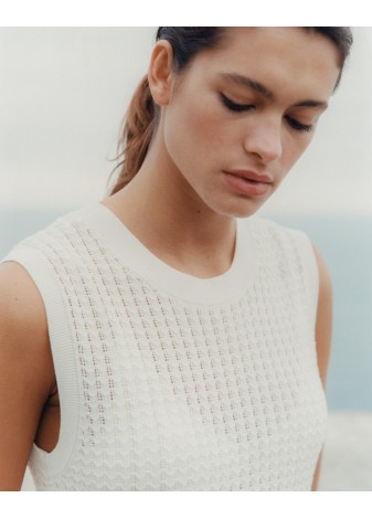 Vestido Yerse Largo Calado Blanco