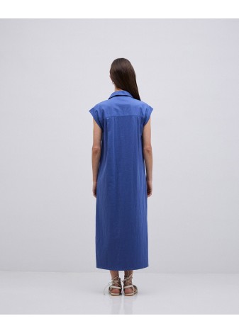 Vestido Yerse Camisero Flamé Azul