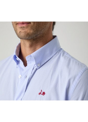 Camisa Scotta 1985 Cuadro Vichy Celeste