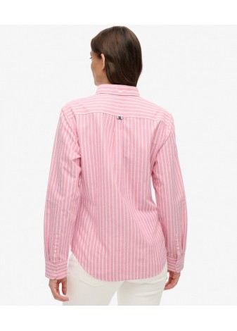 Camisa Superdry Oxford Slim Rosa Raya Blanco