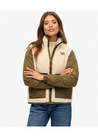Chaqueta  Superdry Hybrida Borreguillo Crudo