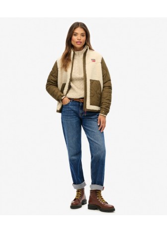 Chaqueta  Superdry Hybrida Borreguillo Crudo