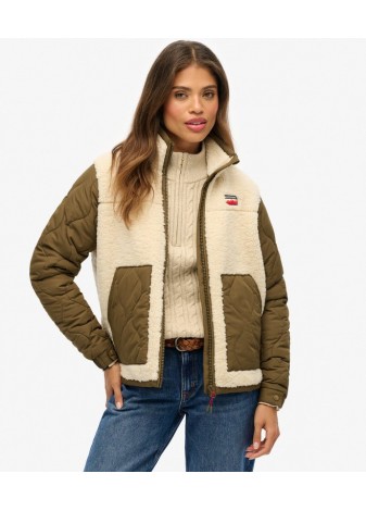 Chaqueta  Superdry Hybrida Borreguillo Crudo