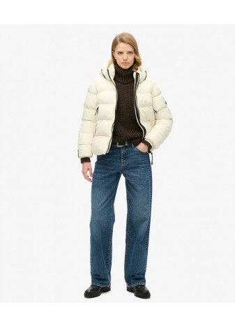 Chaqueta  Superdry Acolchada Con Capucha Blanco