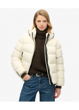 Chaqueta  Superdry Acolchada Con Capucha Blanco