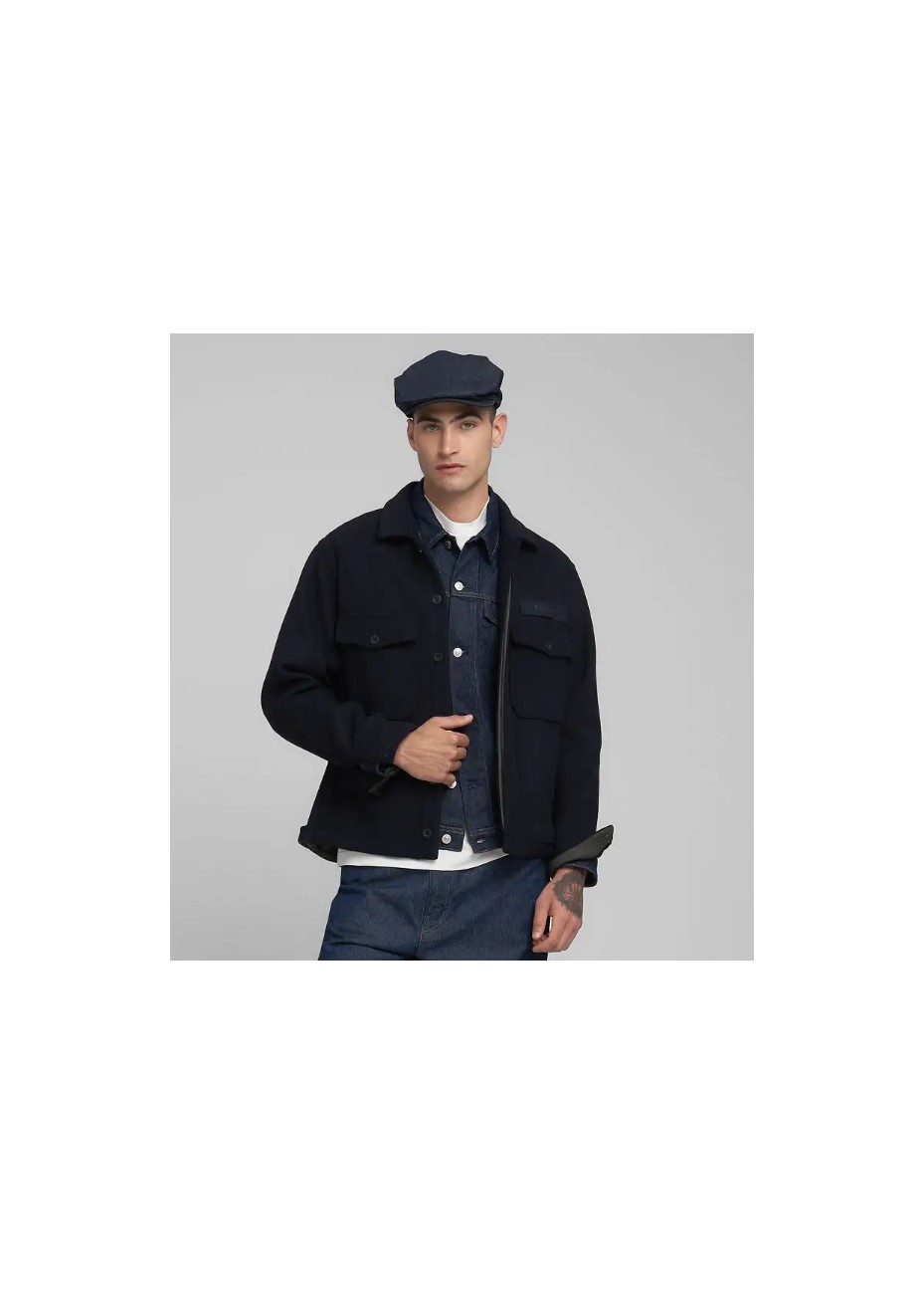 Chaqueta Replay Camisera Paño Azul Marino