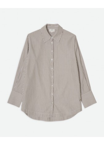 Camisa Yerse Popelín Algodón Orgánico Rayas Camel