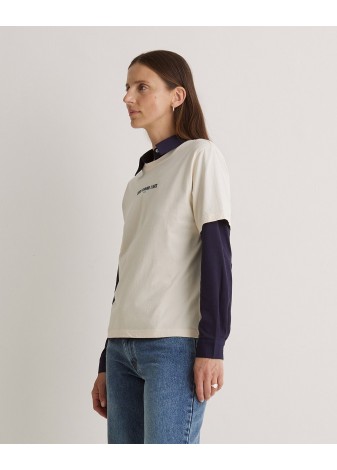 Camiseta Yerse Algodón Estampada Crudo
