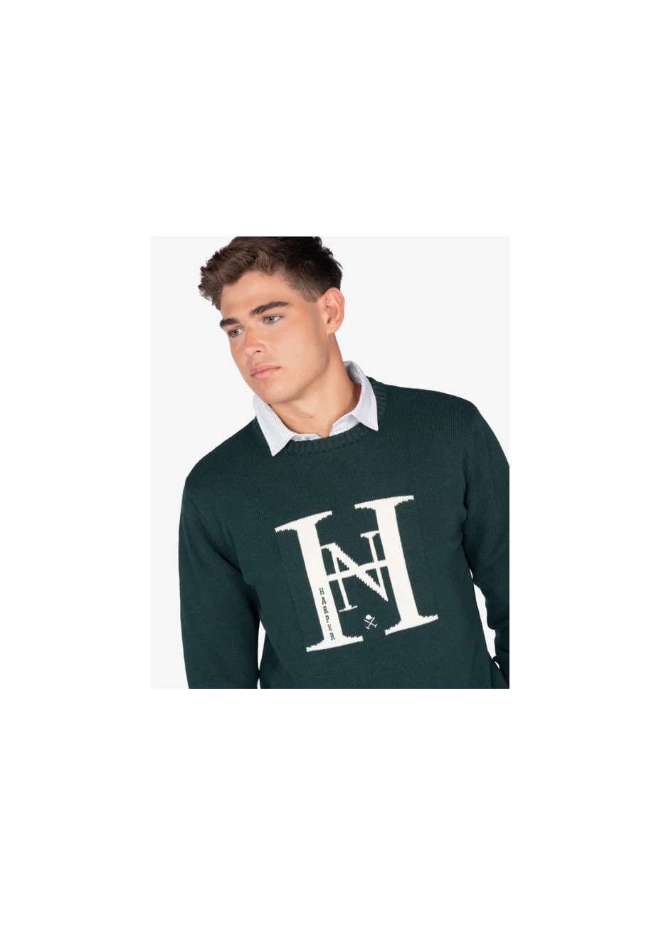 Jersey Harper & Neyer Harvard Verde Botella