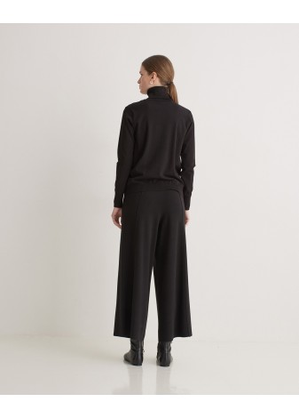 Pantalón Yerse Culotte con Viscosa Negro